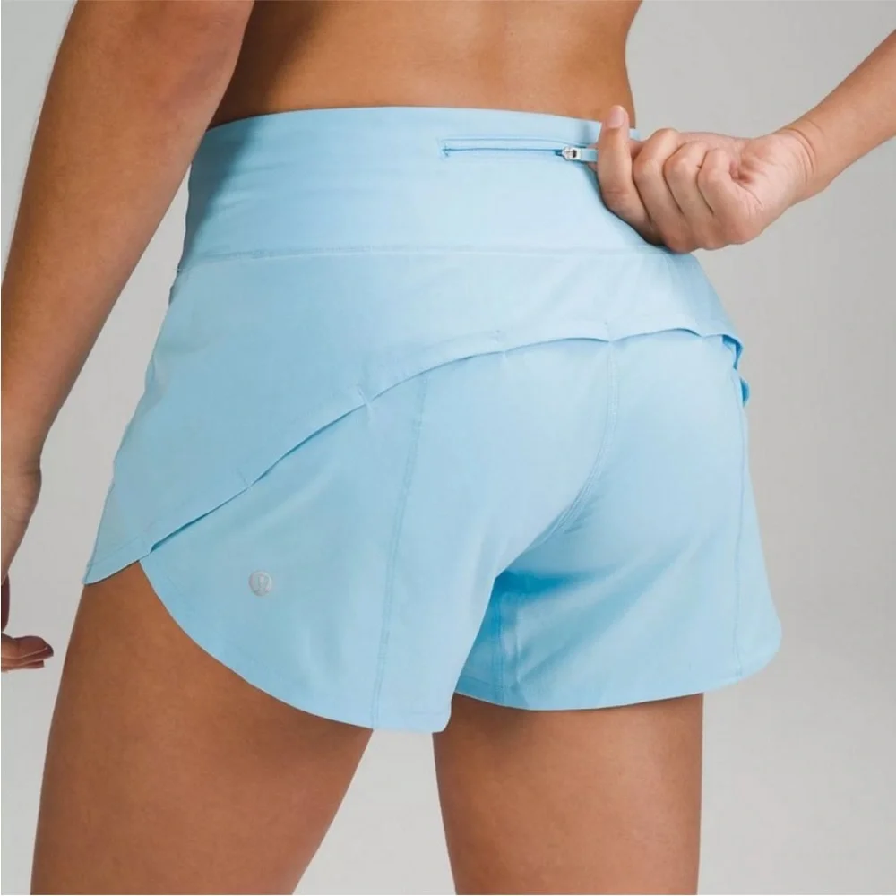 Lululemon Speed Up Shorts Blue Mid Rise blue chill size 8 - Picture 1 of 7